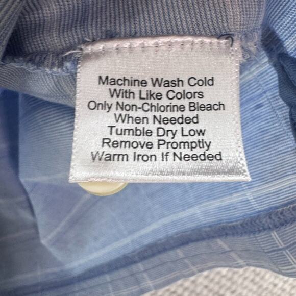 Jos A Bank Traveler Shirt Mens XL Blue Plaid Traditional Fit Polo Short Sleeve - Picture 11 of 11